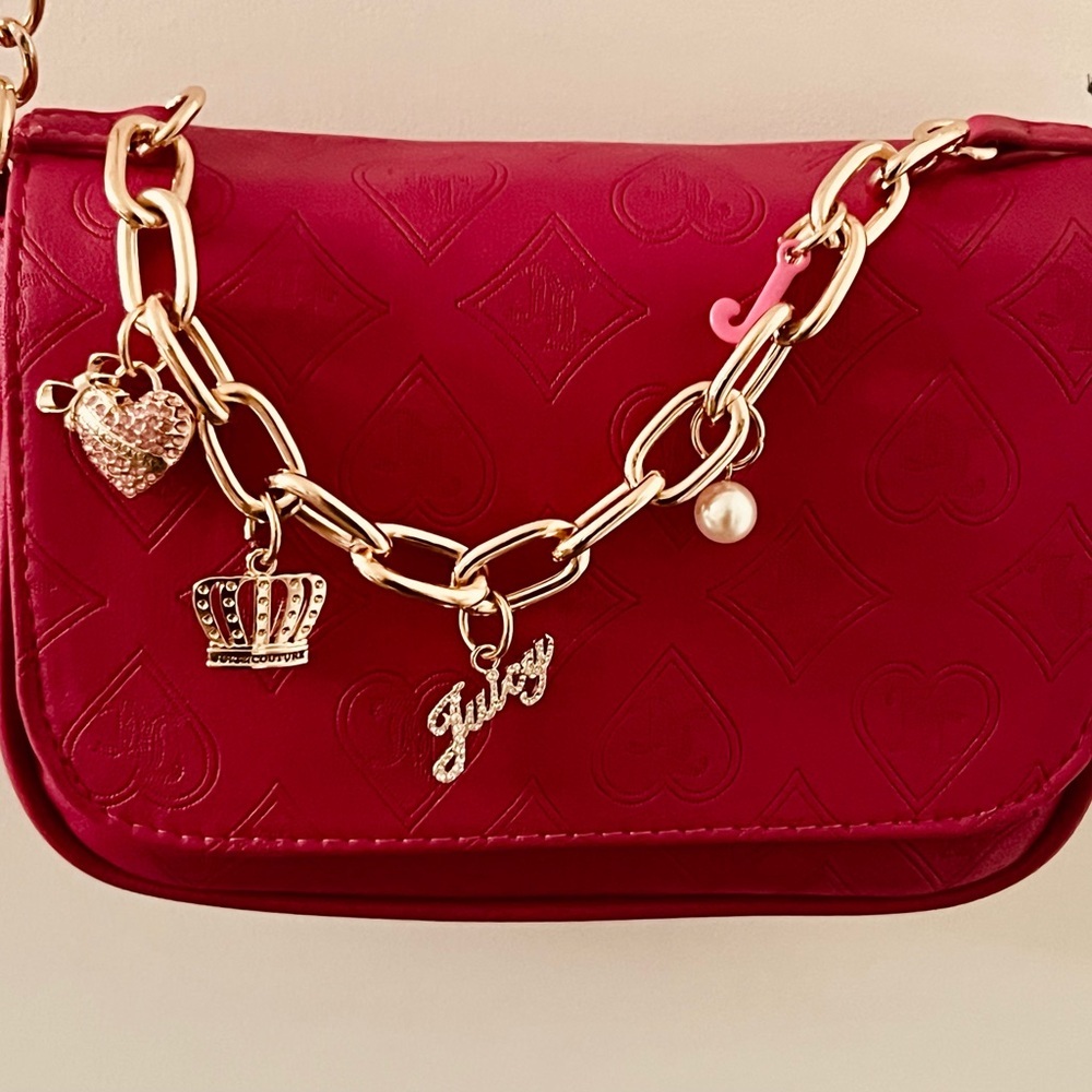 NWT Juicy Couture Raspberry Tart Faux Leather Crossbody Purse